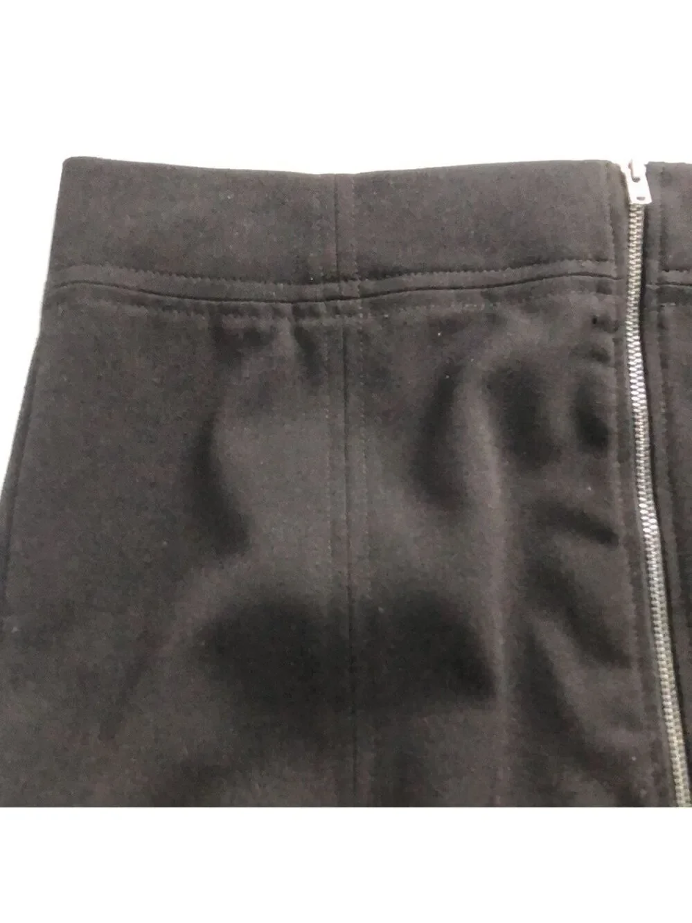 Zara TRF Double Zip Up Black Pencil Mini Skirt Size 8
